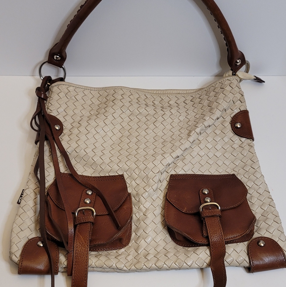 TANO Leather Weave Purse Handbag